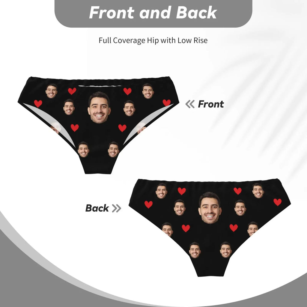 Valentine's Day Gifts Custom Funny Boxer Briefs with Wife's Face Customized Print Underwear for Men Boyfriend For Husband