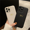 Personalised Customized Name Case For iPhone 16 15 14 13 12 11 Pro Max Initials Letters Leather DIY Cover 13 14 15 16 Pro Max