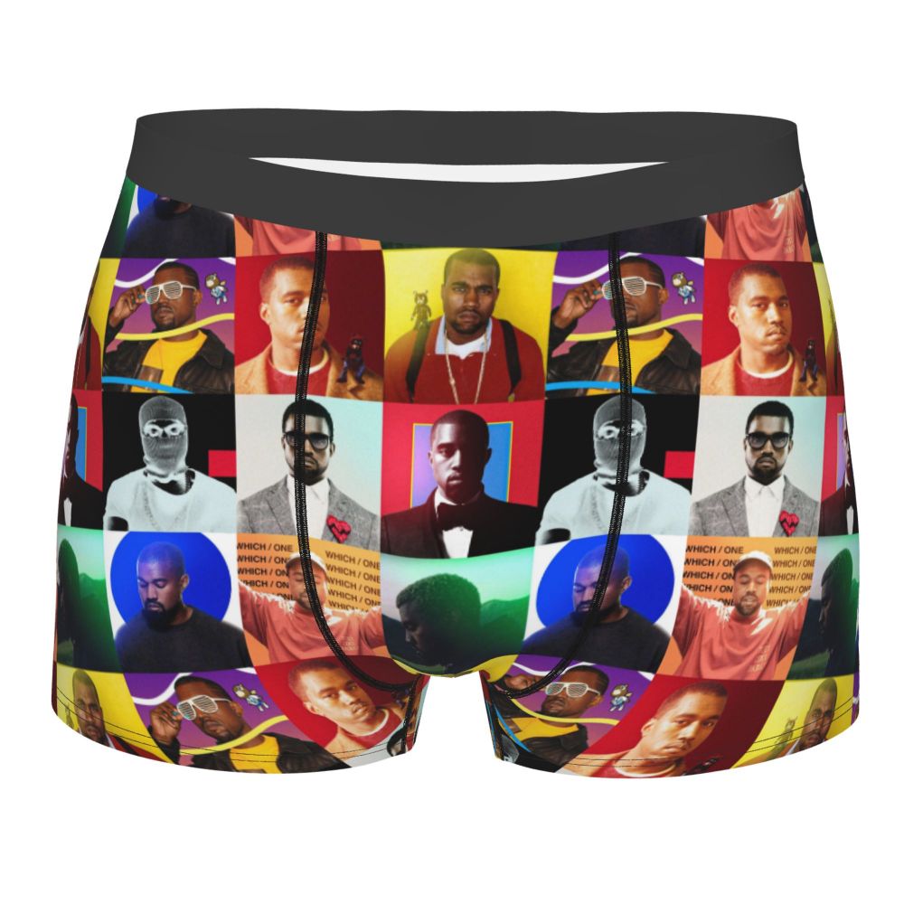 Custom Funny Kanye West Meme Boxer Shorts For Men 3D Print Sexy POP Rapper Underwear Panties Briefs Soft Underpants