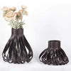 Modern Leather Glass Vase Home Decoration Hydroponic Flower Arrangement Tabletop Dried Flower Vase Creative Skirt Vase Ornament