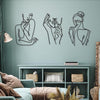 Art Woman Silhouette Interior Decoration Iron Line Metal Wall Space Wall Hanging