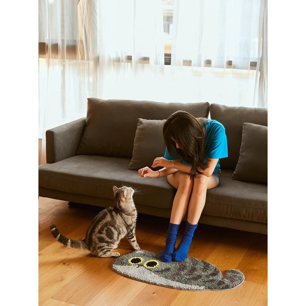 Bathroom Absorbent Anti-slip Ball Cat Flocking Ground Mats