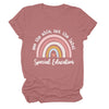 Rainbow Love Round Neck Short Sleeve T-Shirt