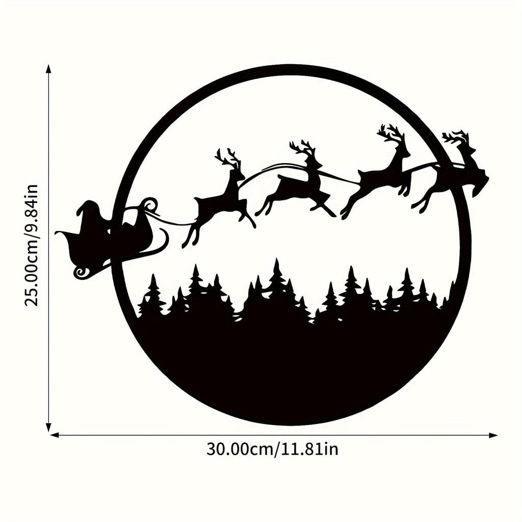 1pc Merry Christmas Metal Sign, Merry Christmas Metal Wall Sign, Round Metal Christmas Sign, Large Metal Christmas Signs, Room Decor, Home Decor, Holiday Decor, Festivals Decor, Front Door Decor, Scene Decor, Door Decor, Wall Decor, Background Decor