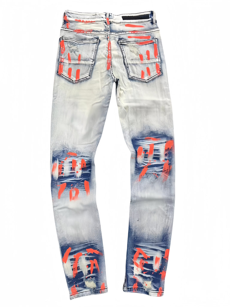 Street Graffiti Men's Casual Jeans Stretch Jeans