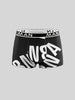 Men'S Polyester Boxer Briefs, Alphabet Pattern, Medium Stretch Knit Fabric, Breathable Quick-Dry, for Daily & Casual Wear, Teen Sizes Available