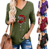 Christmas Wine Glass Print Plus Size Women Clothing