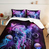 3pcs Fashion Comforter Set (1 * Comforter + 2 * Pillowcase, No Core), Starry Sky Jellyfish Print Bedding Set, Soft And Comfortable Skin-friendly For Bedroom, Guest Room