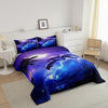 Castle Fairy Dolphin Comforter Set Twin/Full/Queen Size, Ocean Waves Duvet Insert For Women Men Room Decor, Moonlight At Night Quilted Duvet, Starry Sky Stars Quilt Cover With 1/2 Pillowcases, 2/3Pcs