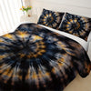 3-pcs Bohemian Purple Wreath Style Duvet Set, Artistic Tie Dye Printed Bedding Design, Creatively Designed Adult Duvet Set (1*Comforter + 2*Pillowcase, Without Core)