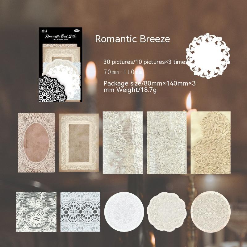 Retro Artistic Romantic Hollow Lace Journal Decoration Collage