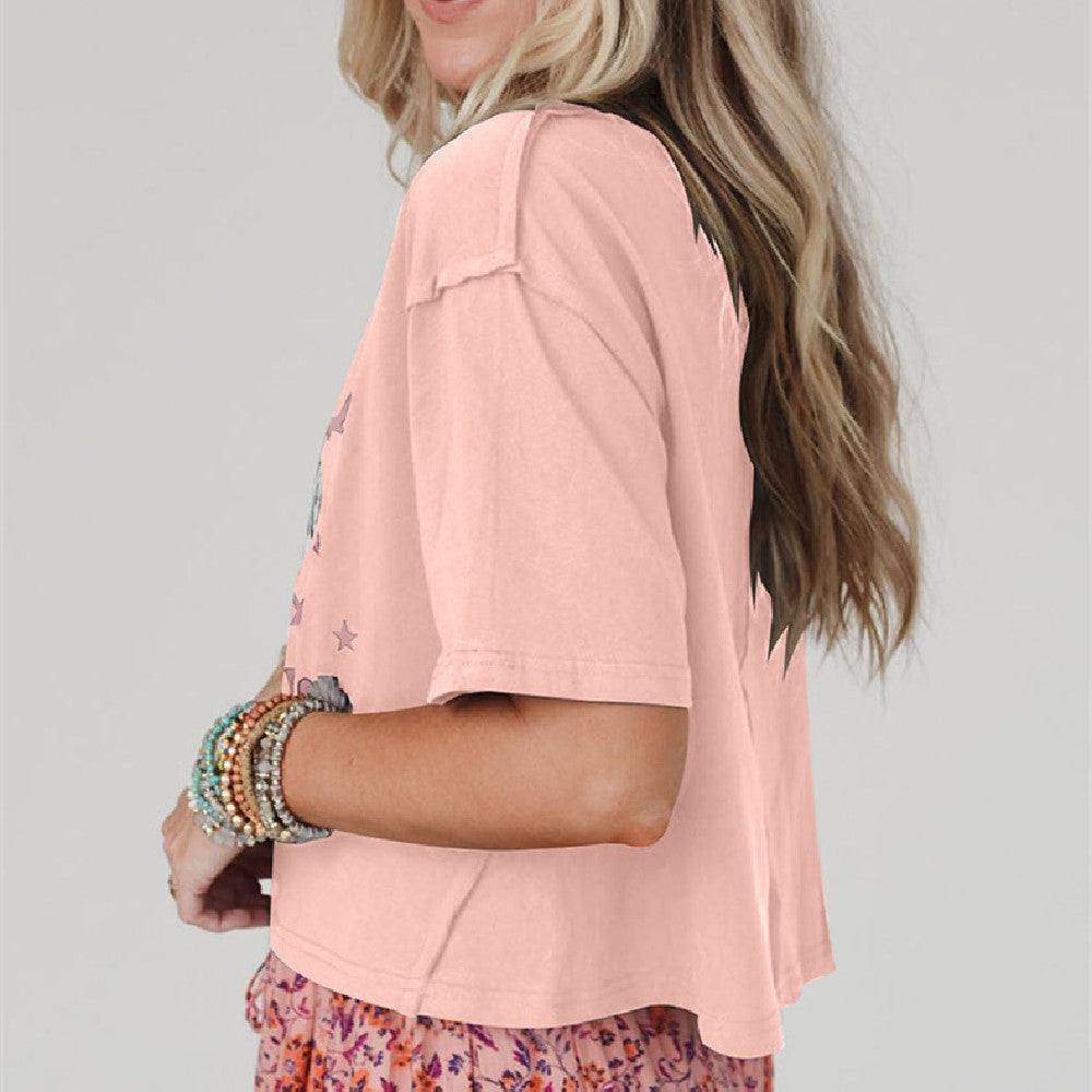 Fashion Letter Print Short-sleeve