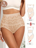 Elegant 4pcs Women's High-Waist Lace Briefs - Breathable, Soft Nylon Blend with Floral Jacquard Design