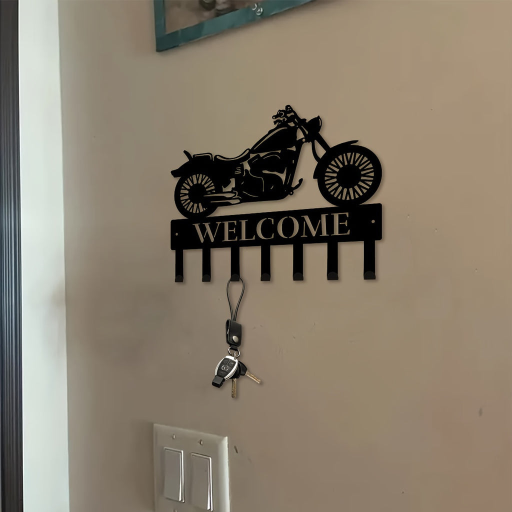 1pc Motorcycle Biker Sign, Great Motocross Sign For Garage Home Decor Metal Coat Hooks For Wall, Metal Wall Art For Entryway Coat Rack, Wall Mounted Coat Racks Hooks