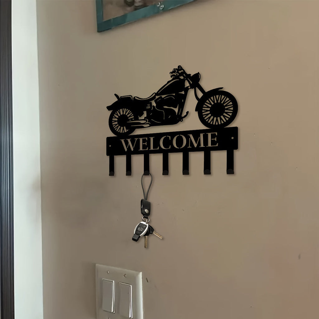 1pc Motorcycle Biker Sign, Great Motocross Sign For Garage Home Decor Metal Coat Hooks For Wall, Metal Wall Art For Entryway Coat Rack, Wall Mounted Coat Racks Hooks