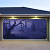 Halloween Garage Stickers Background Fabric