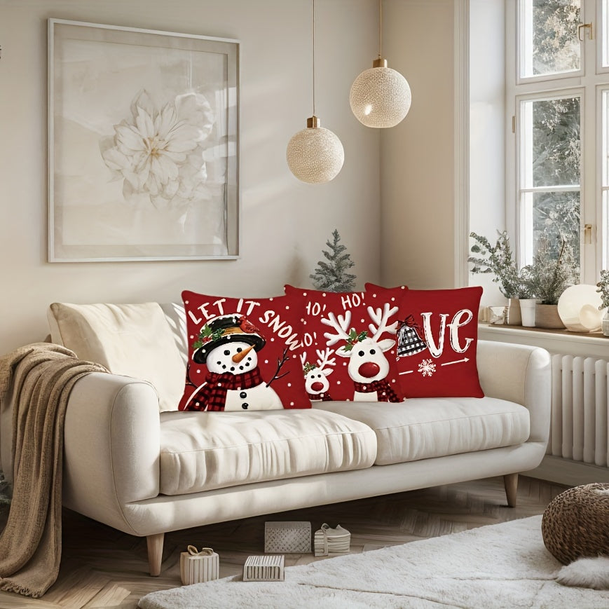 Christmas pillow covers - Vintage Christmas Pillow Covers - Snowman - Deck Your Halls with Delight