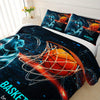 Sports Comforter Sets - Basketball Comforter Set With Blue And Black Bedding, All Season Bedroom Duvet - 1 Comforter With 2 Pillowcases