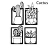 Cactus Metal Art Silhouette Decorative Painting Home
