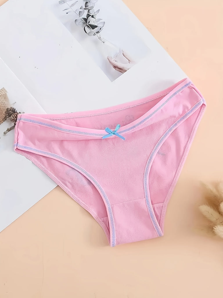 7 Pcs Soft & Breathable One Week Colorful Women's Bikini Panties, Intimates Briefs Underwear & Lingerie