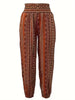 Trendy Tribal Print Jogger Pants - Comfortable Button Detail, Boho Loose Fit for Spring & Summer - Womens Fashion Essential