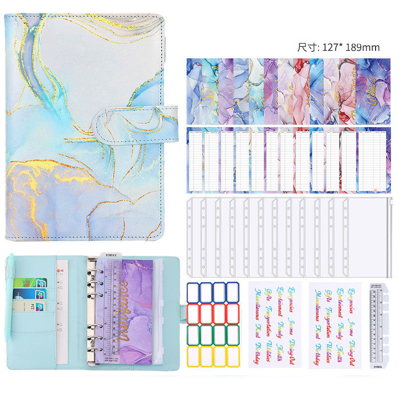6 Loose leaf Binder Journal Book Marbling Notebook