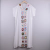 Hook Flower Stitching Irregular Slit Sun Protection Beach V-neck Dress