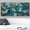 3pcs/set Teal Fluid Abstract Framed Canvas Poster - Modern Wall Art - For Bedroom, Living Room, and Corridor - Ideal Decor and Room Decoration Gift for Art Lovers