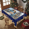 Vibrant Blue Plaid Christmas Tablecloth - Embossed Edges, Waterproof, Stain-Resistant, Easy Care, Perfect for Holiday Dining & Kitchen Decor, Available in 4 Sizes (Round & Square)