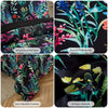 7 Piece Bed In A Bag Floral Comforter Set, Botanical Flowers Comforter And Sheet Set, (Dark Floral, Queen)