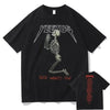High Street Skull Money Printing Oversized Pattern  Gothic Cotton T-shirt Harajuku Couple Y2g Shirt Short Sleeve