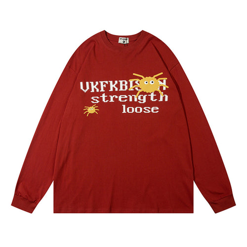 Men's Fashion Cotton Spider Web Heart-shaped T-shirt