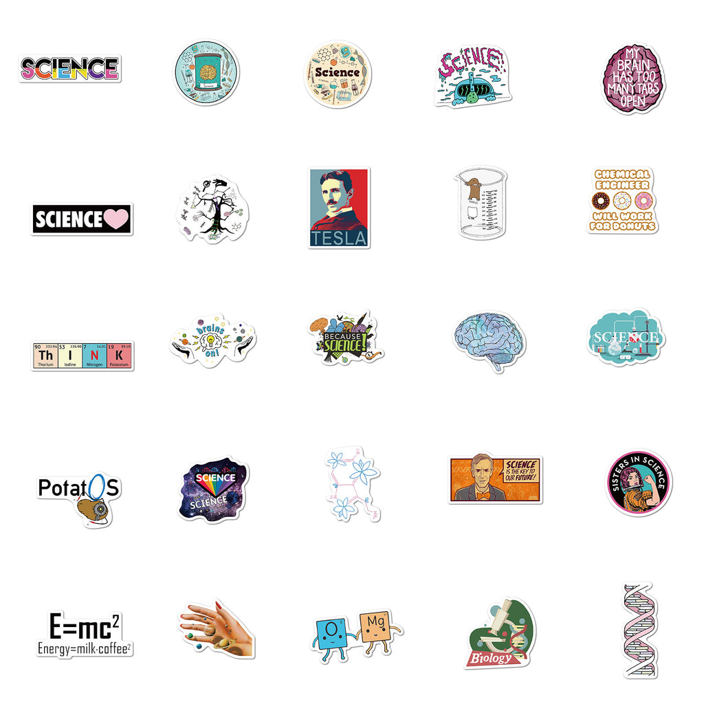 50 New Laboratory Physical Chemistry Graffiti Stickers Amazon Popular Luggage Guitar Waterproof DIY Stickers