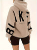 Letter Print Kangaroo Pocket Hoodie, YOUNG Long Sleeve Thin Hooded Sweatshirt, Women's Clothing