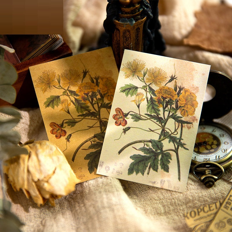 Artistic Retro Plant Flower Journal Decoration Base Paper
