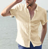 Summer Short-sleeved Shirt Casual Button Tops Men Clothing
