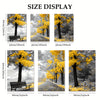 3pcs/set Yellow Tree And Black And White Background Framed Canvas Poster, Modern Wall Art for Bedroom, Living Room, and Corridor, Ideal Decor and Room Decoration Gift