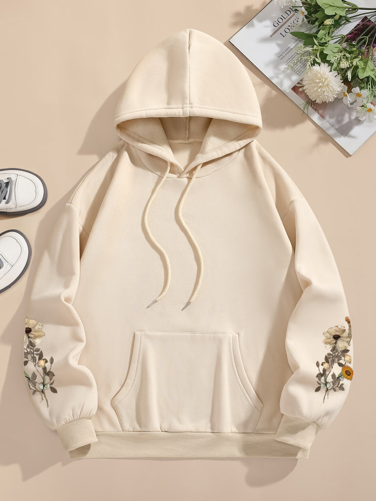 Graphic Print Hoodie, Drawstring Casual Hooded Sweatshirt For Winter & Fall, Women's Clothing