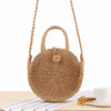 Straw bow crossbody woven bag