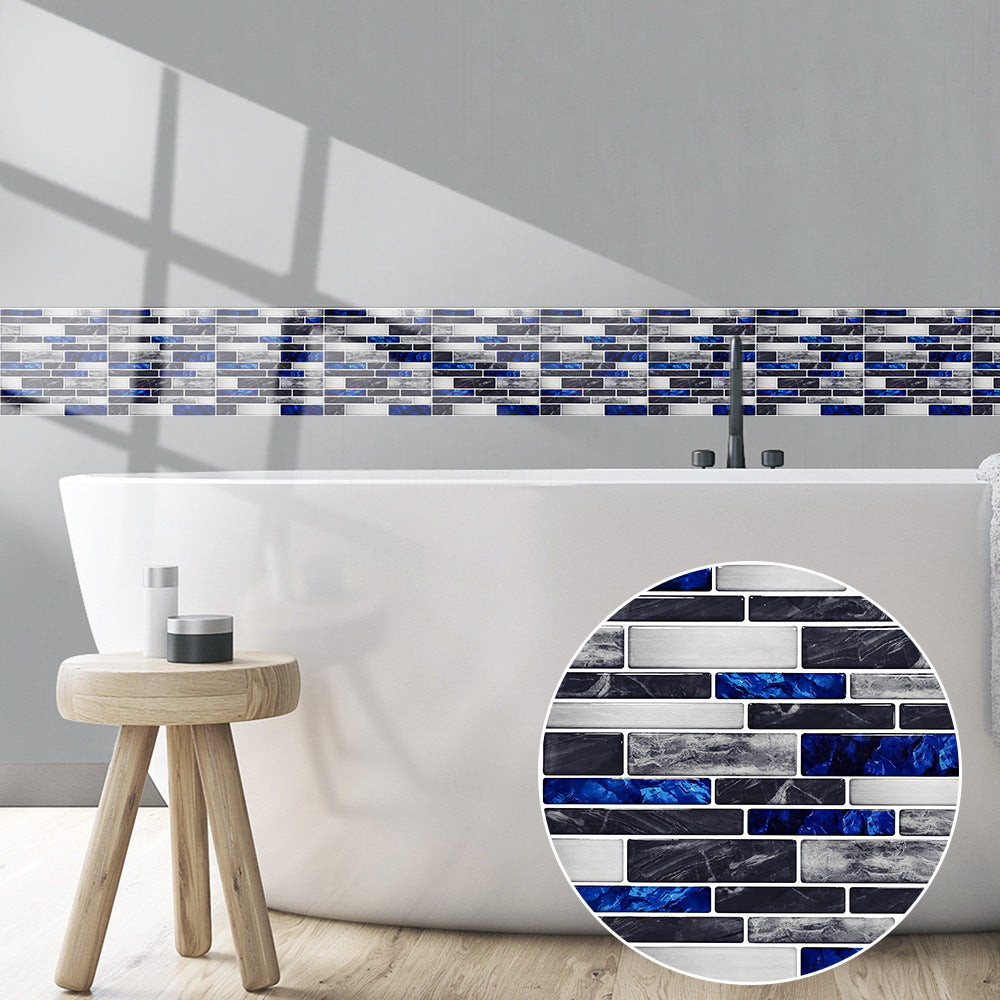 Simulation Marble Embossed Mosaic Pattern Tile Sticker Kitchen Bathroom Wash Basin Decoration