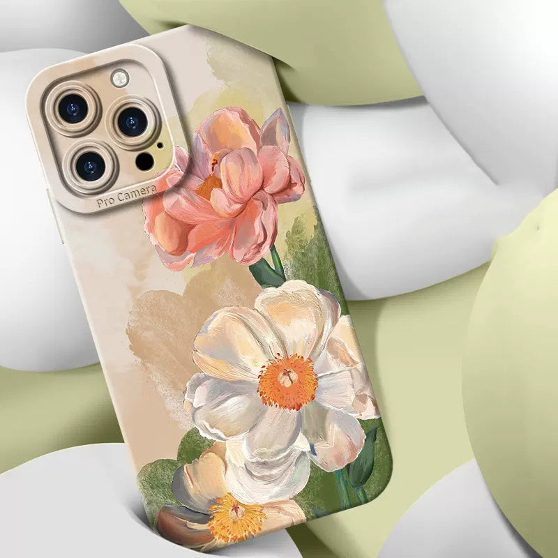Protective Shell Full Package Acrylic Peony Oil Painting Creative