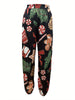 Christmas Print Slant Pockets Pants, Casual Loose Jogger Pants For Holiday, Women's Clothing