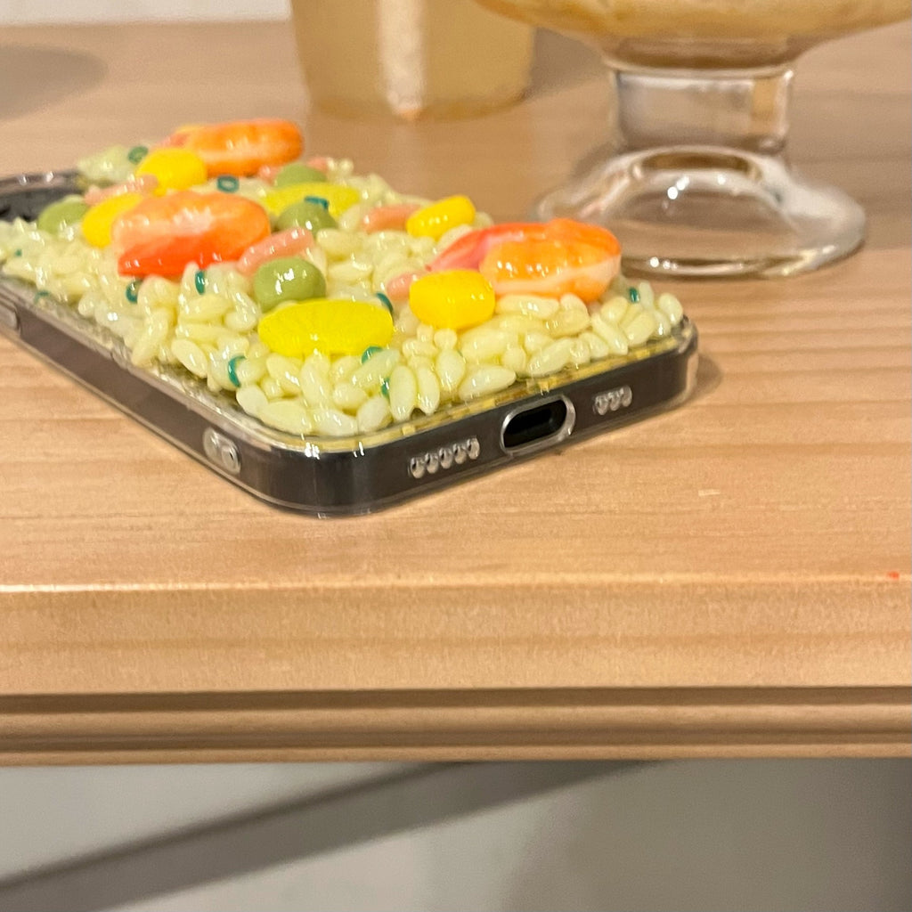 Funny Epoxy Three-dimensional Shrimp Fried Rice Drop-resistant Phone Case