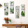 4pcs, Green Plant, English Decorative Painting Wall Sticker, Background, Home Decoration, Wall Sticker, Self-adhesive, Wholesale, 5.9in*17.7in