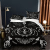 2/3pcs Modern Gothic Comforter Set, Black And White Moth Print Bedding Set, Soft Comfortable And Skin-friendly Comforter For Bedroom, Guest Room (1*Comforter + 1/2*Pillowcase, Without Core)