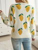 Cute Fruit Pattern Long Sleeve Crew Neck Sweater for Women, Fall & Winter Cozy Knitwear