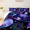 Sun And Moon Comforter Set, Butterfly And Star Bedding Set, 3D Printed Bohemian Gothic Duvet With 2 Pillowcases