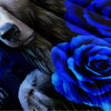 Wolf King Size Comforter Set Blue Flower Bedding Wolves Animal Print Floral Duvet Insert Blossom Branch Howling Wolf Comforter 3D Safari Animal Theme Duvet Room Decor For Boys Girls