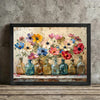Room Decor 1pc Black Framed Wall Art, Sunlit Field Rustic Charm Delicate Wildflowers Wood Frame Canvas Prints Charming Flower Poster, Ready To Hang, Birthday Party Decor, Perfect New Year Halloween Christmas Easter Thanksgiving Gift, Home Living Room