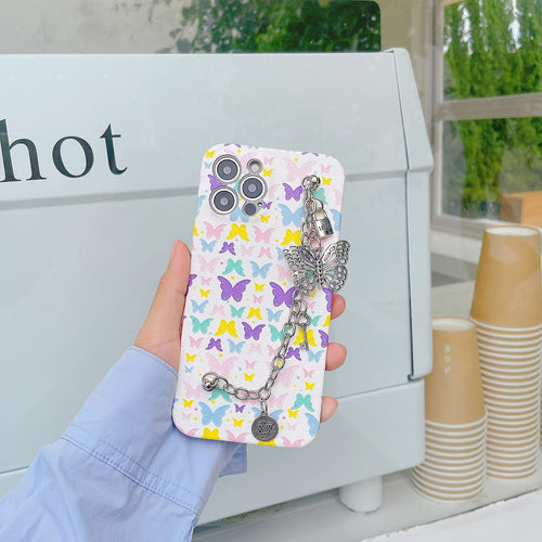 Butterfly Love Leather Soft Rubber Bracelet Phone Case